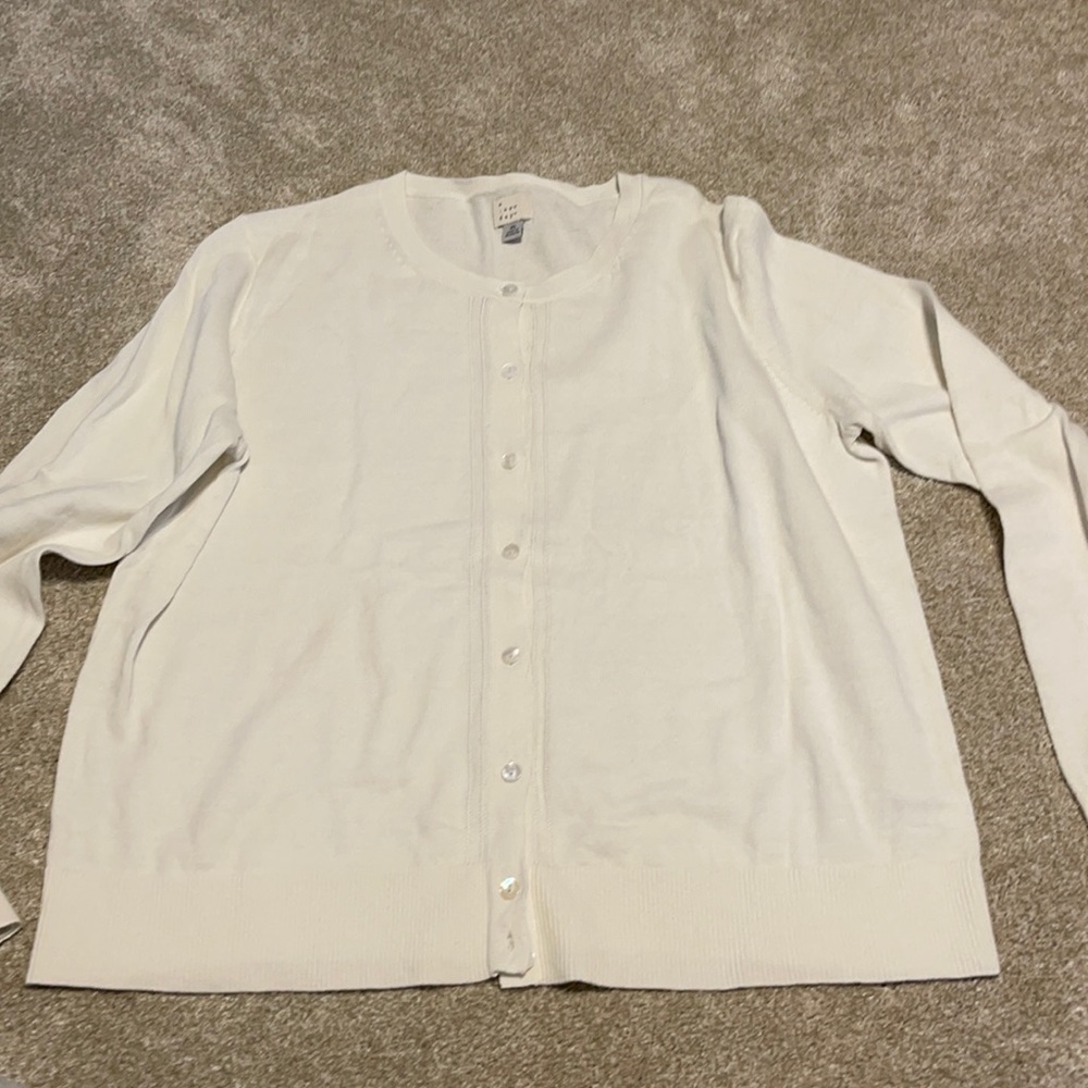 Cardigan.  Cream. Never worn